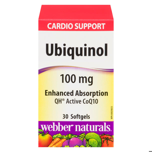 An image of COENZYME Q10 UBIQUINOL 100MG 30 WEBBER by Towngate Pharmacy