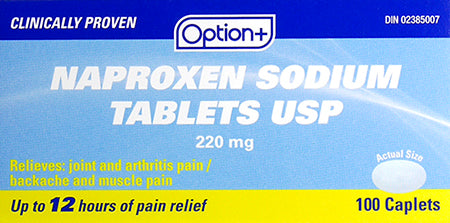 An image of OPTION+ NAPROXEN TB 220MG 100 by Towngate Pharmacy