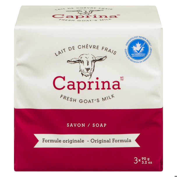 An image of CAPRINA GOATS MILK SOAP ORIGINAL FORMULA 3X90G by Towngate Pharmacy