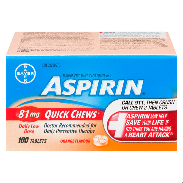 An image of ASPIRIN QUICK CHEW TB 81MG 100 by Towngate Pharmacy