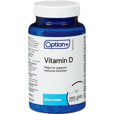 An image of OPTION+ VITAMIN D TB 1000IU 260 by Towngate Pharmacy