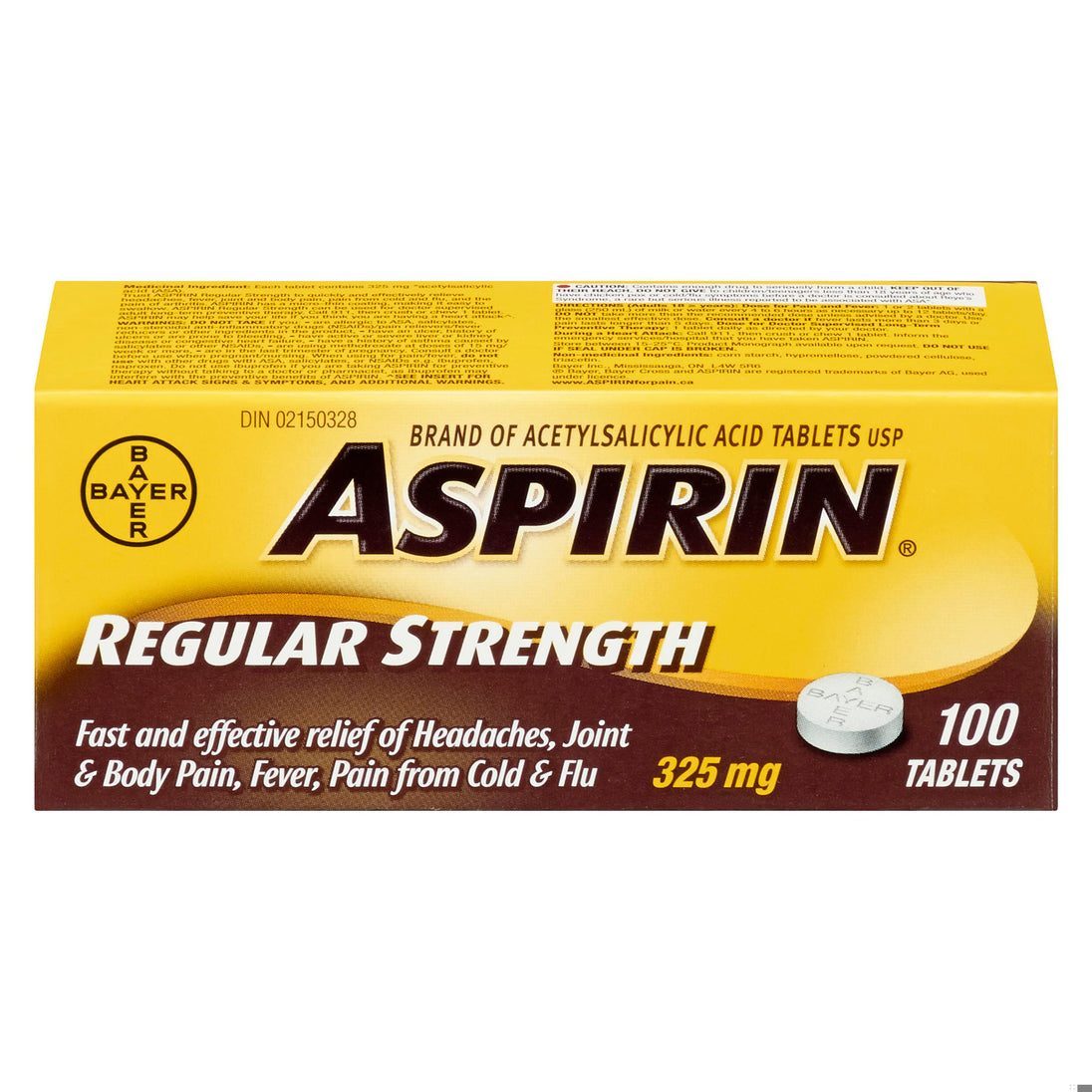 An image of ASPIRIN TB 325MG 100 by Bayer Inc., Consumer Care Division