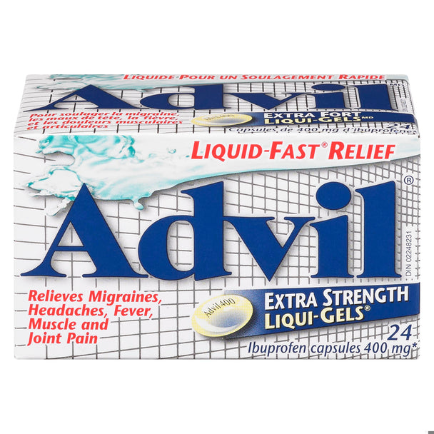An image of ADVIL LIQUI-GELS XST CAPS 400MG 24 by GlaxoSmithKline Inc.