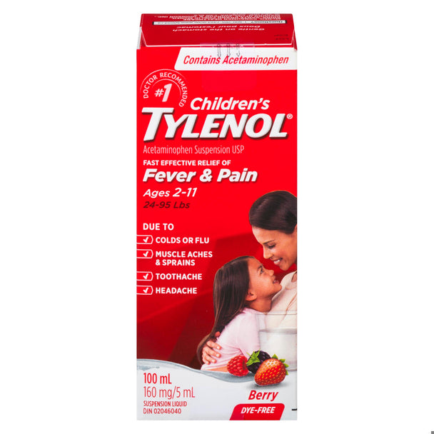 An image of TYLENOL CHILD DYE FREE BERRY 100ML by Towngate Pharmacy