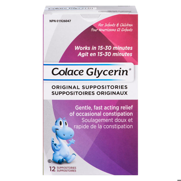An image of COLACE GLYCERIN SUPP KID 12 by Towngate Pharmacy