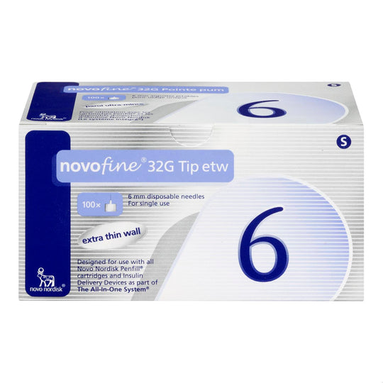 An image of NOVOFINE NEEDLE 32GX6MM ETW 100 by Towngate Pharmacy